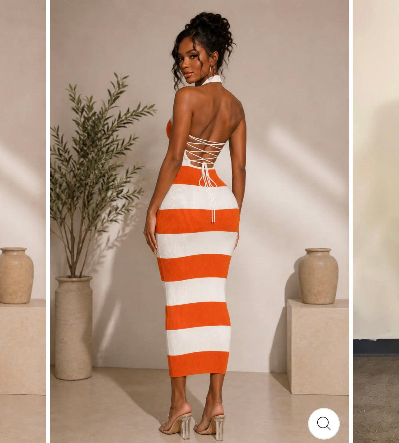 Tangerine Cream Halter Dress