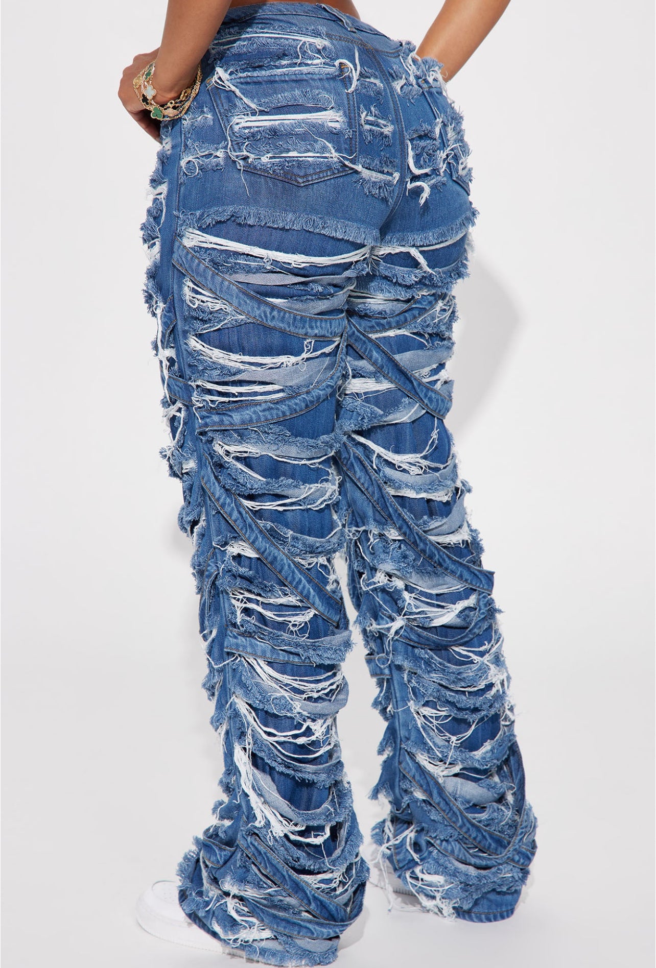Straight Shredded Denim